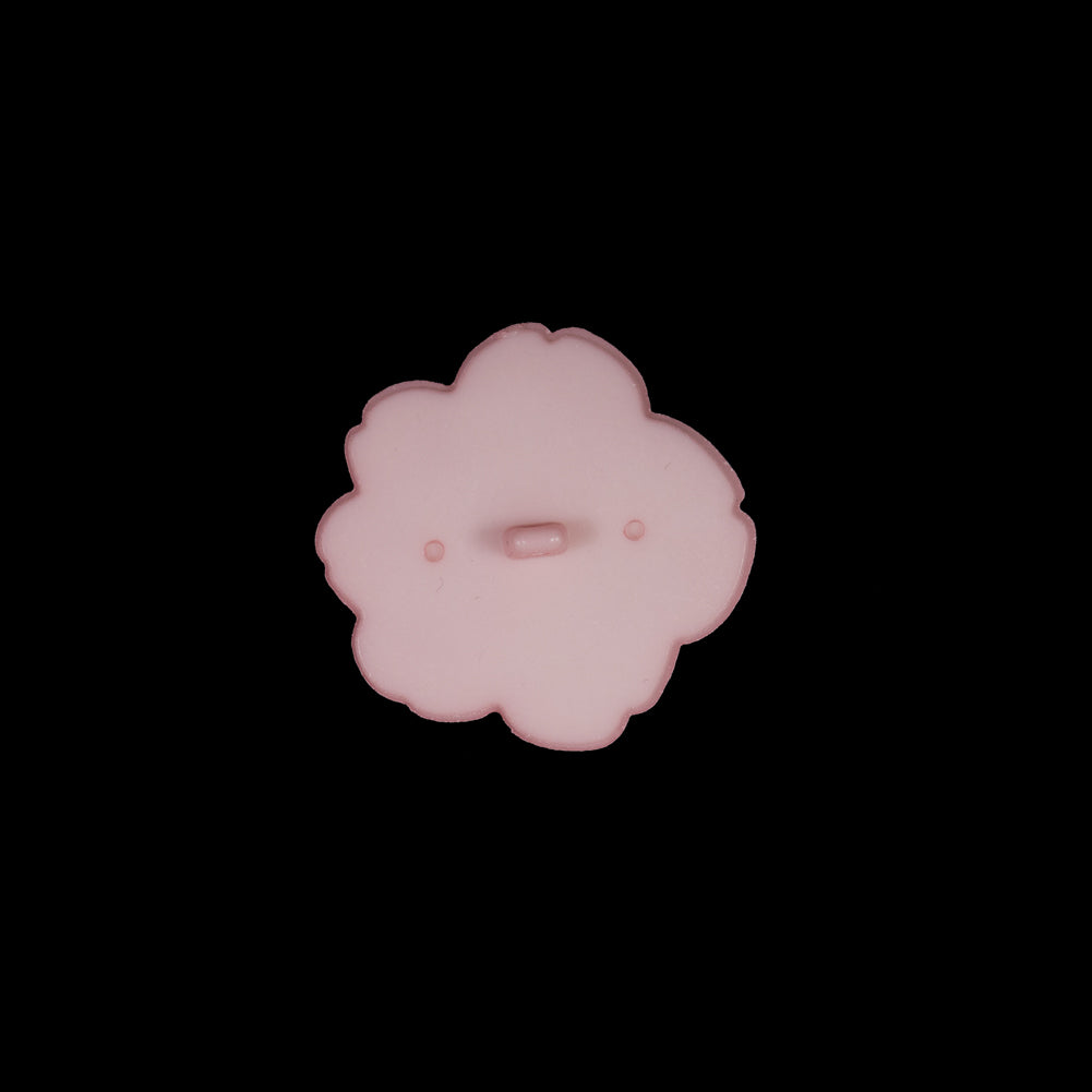 Italian Pink Flower Shank Back Button - 24L/15mm - Detail