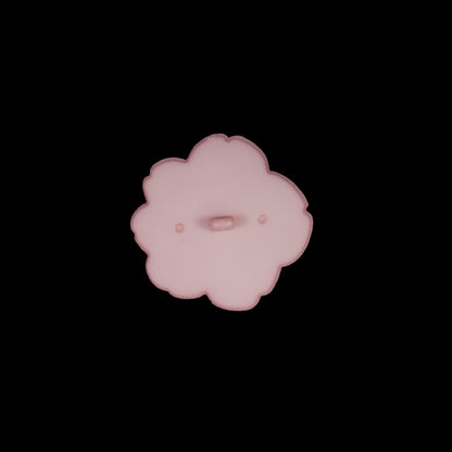 Italian Pink Flower Shank Back Button - 24L/15mm - Detail