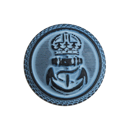 Italian Blue and Navy Anchor Shank Back Button - 40L/25.5mm