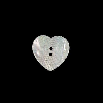 Italian Iridescent Heart-Shaped Shell Button - 24L/15mm