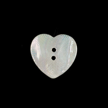 Italian Iridescent Heart-Shaped Shell Button - 32L/20mm