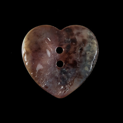 Italian Iridescent Heart-Shaped Shell Button - 40L/25.5mm Detail