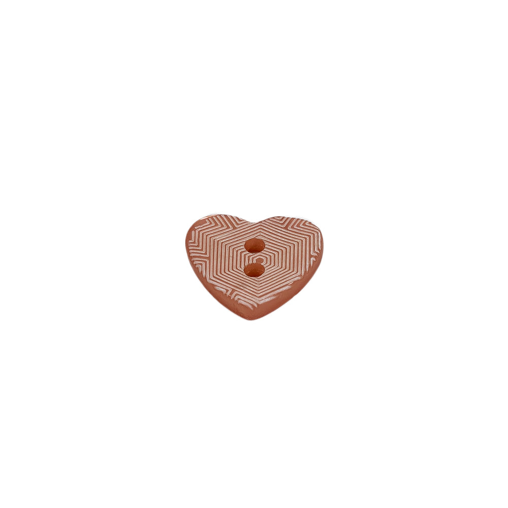 Italian Pink Heart-Shaped Shell Button - 18L/11.5mm Folded