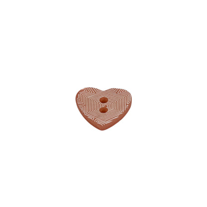 Italian Pink Heart-Shaped Shell Button - 18L/11.5mm Folded