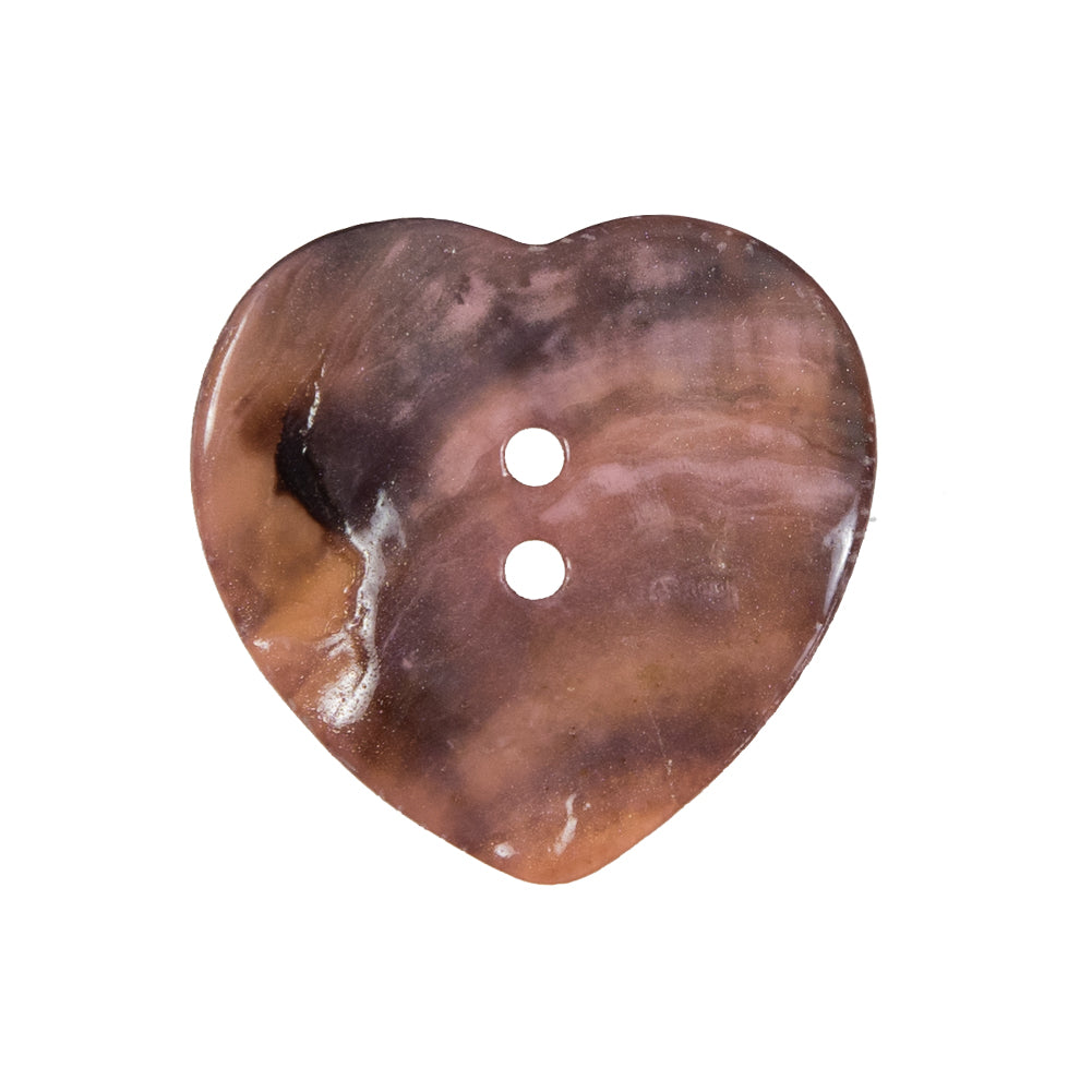 Italian Pink Heart-Shaped Shell Button - 40L/25.5mm Detail