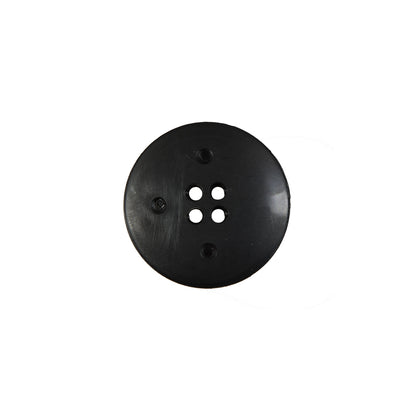 Italian Black Plastic 4-Hole Button - 24L/15mm - Detail