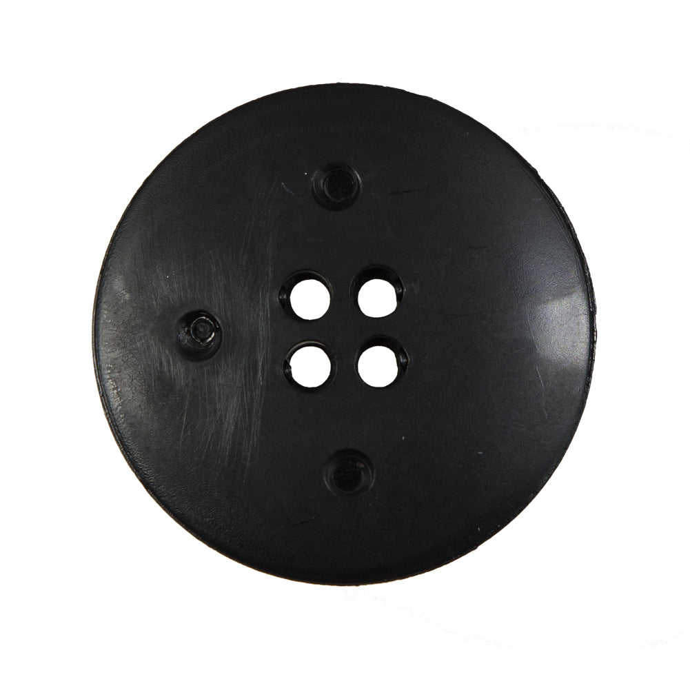 Italian Black Plastic 4-Hole Button - 44L/28mm Detail