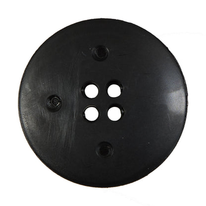 Italian Black Plastic 4-Hole Button - 54L/34mm - Detail