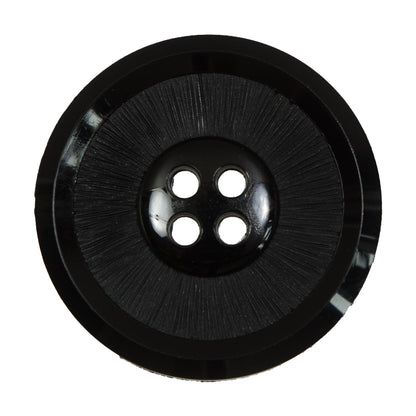 Italian Black Plastic 4-Hole Button - 54L/34mm