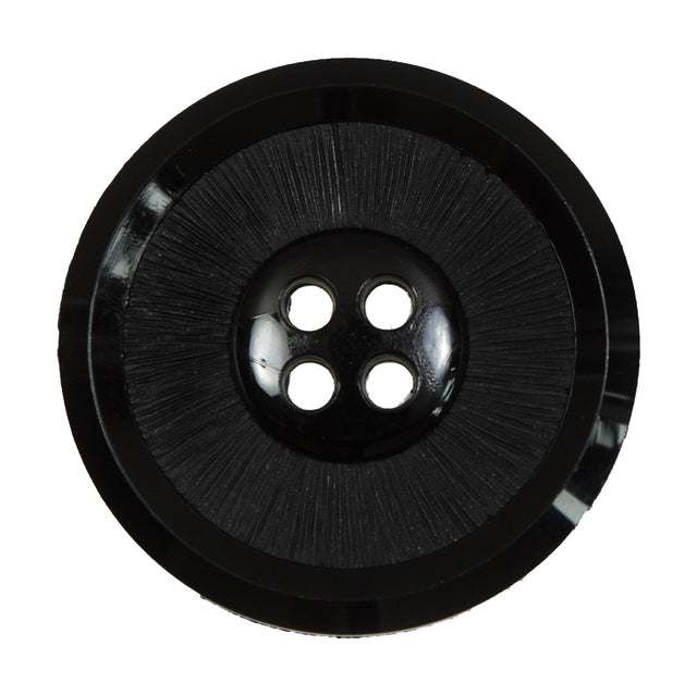 Italian Black Plastic 4-Hole Button - 54L/34mm