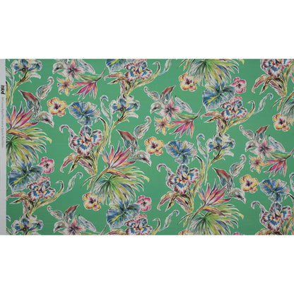 Mood Exclusive Creativite Epanouie Kelly Green Floral Cotton Poplin - Folded