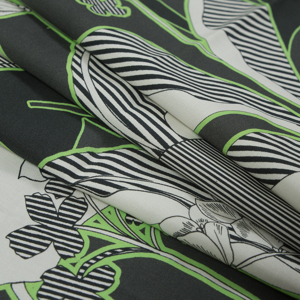 Mood Exclusive Fleurs en Vert Cotton Poplin - Detail