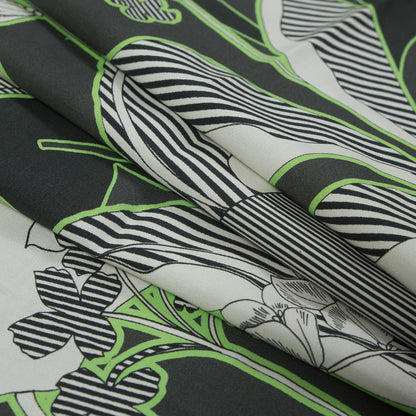 Mood Exclusive Fleurs en Vert Cotton Poplin - Detail