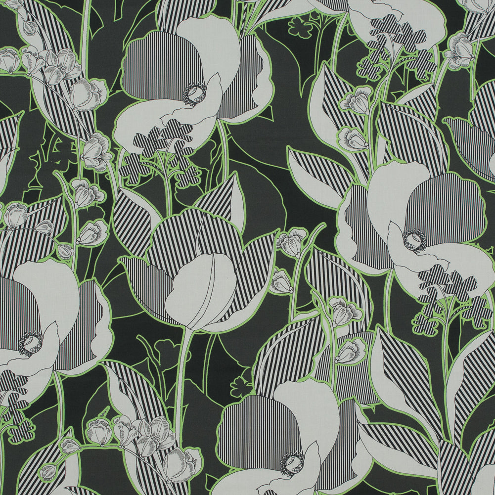 Mood Exclusive Fleurs en Vert Cotton Poplin