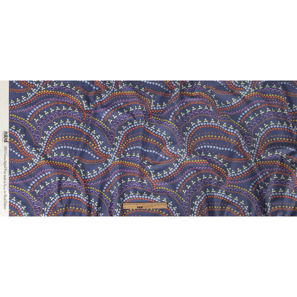 Mood Exclusive Danse des Fleurs Blue Cotton Poplin - Full