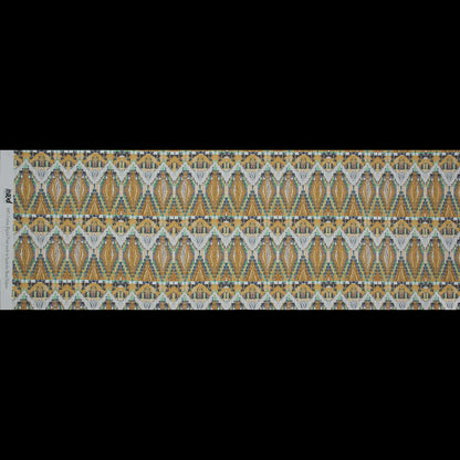 Cotton Poplin - Blue and Yellow Stairstep Diamonds - Formes Jaunes Print - Mood Exclusive Avenable Collection Full