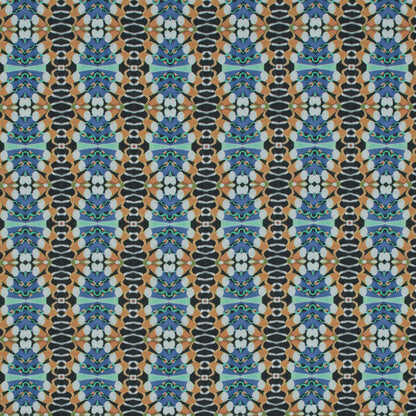 Mood Exclusive Penny Arcade Orange and Blue Cotton Poplin