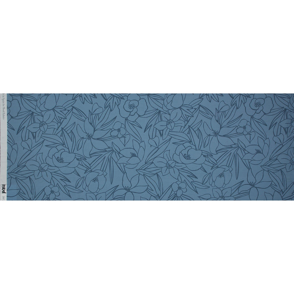 Mood Exclusive Night in Tunisia Blue Cotton Poplin - Folded