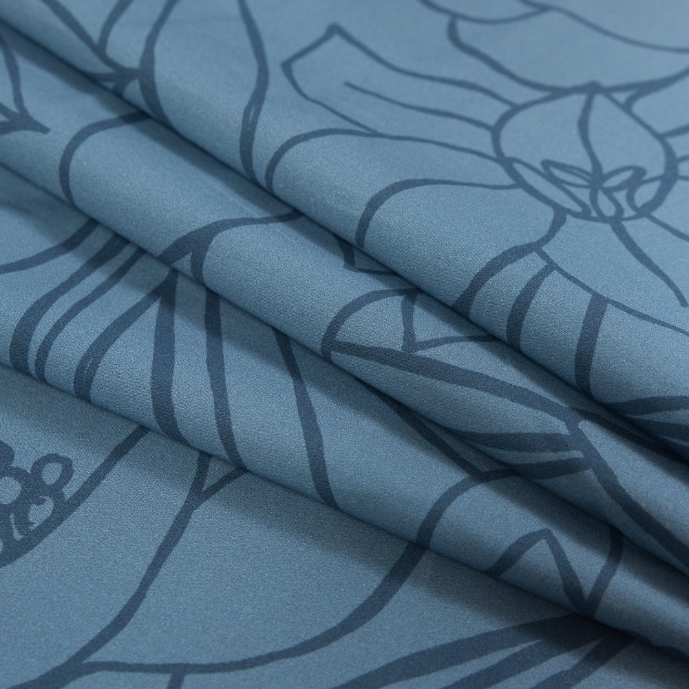 Mood Exclusive Night in Tunisia Blue Cotton Poplin - Detail