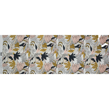 Stretch Cotton Sateen - Peach Parfait Floral - Pushing Up Daisies Print - Mood Exclusive Avenable Collection Folded