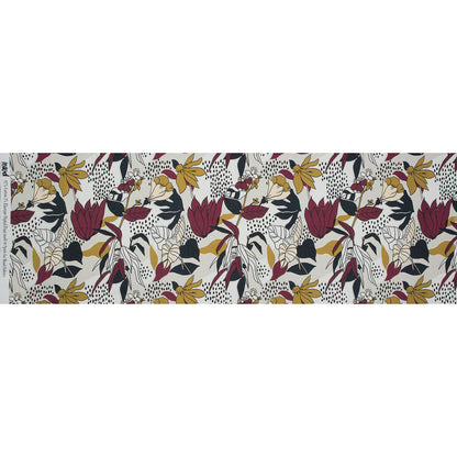 Mood Exclusive Pushing Up Daisies Red Plum Stretch Cotton Sateen - Folded