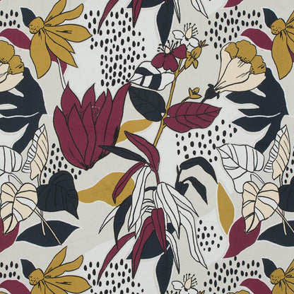 Mood Exclusive Pushing Up Daisies Red Plum Stretch Cotton Sateen