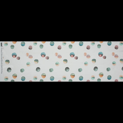 Stretch Cotton Sateen - Off-White Painterly Polka Dots - Bubblegum Pop Print - Mood Exclusive Avenable Collection Folded