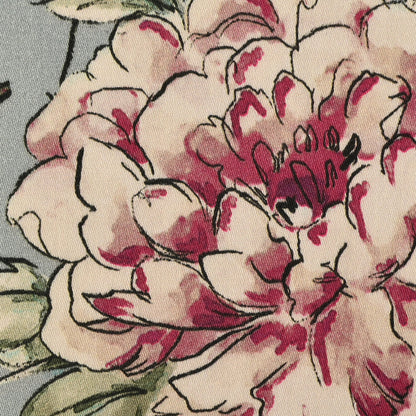 Mood Exclusive Ornamental Divergence Sky Blue and Gray Cotton Lawn - Detail
