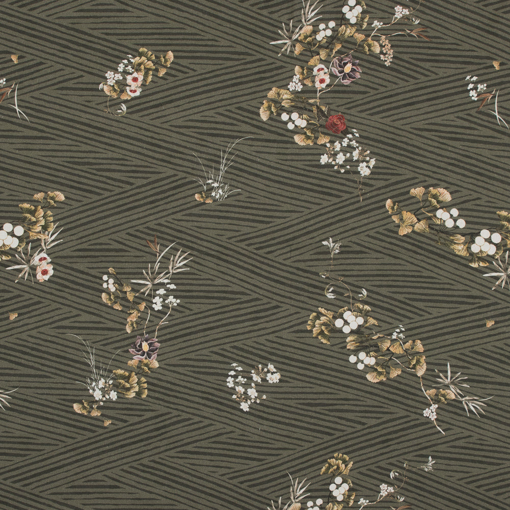 Mood Exclusive Cultivation of Gratification Olive Stretch Cotton Sateen