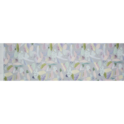 Stretch Cotton Sateen - Silver and Multicolor Abstract Spots - Dappled Duende Print - Mood Exclusive Avenable Collection Folded