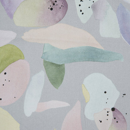 Stretch Cotton Sateen - Silver and Multicolor Abstract Spots - Dappled Duende Print - Mood Exclusive Avenable Collection Full