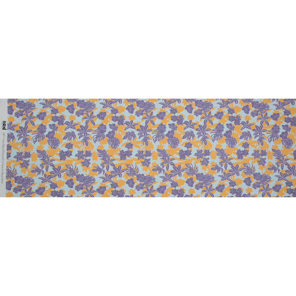 Mood Exclusive Renacimiento de la Humildad Purple and Yellow Cotton Poplin - Folded