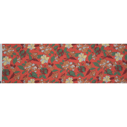 Cotton Poplin - Hot Coral Floral - Libertad de Excelencia Print - Mood Exclusive Avenable Collection Folded