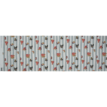 Mood Exclusive Flores de Vitalidad Gray Cotton Poplin - Folded