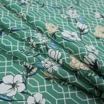 Mood Exclusive La Fortuna de lo Memorable Green Cotton Poplin - Detail
