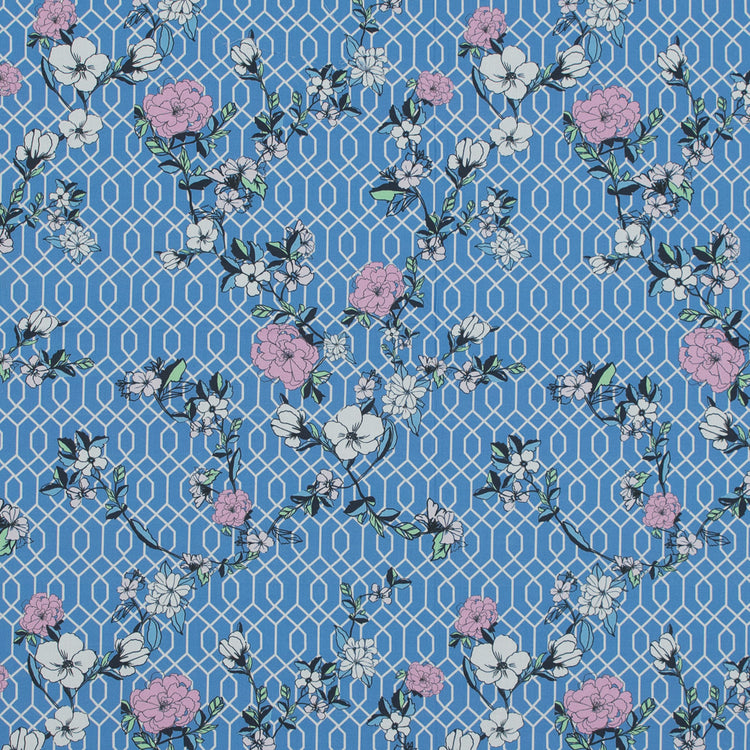 template--25130090922057__main-Cotton Poplin - Blue Floral and Geometric - La Fortuna de lo Memorable Print - Mood Exclusive Avenable Collection