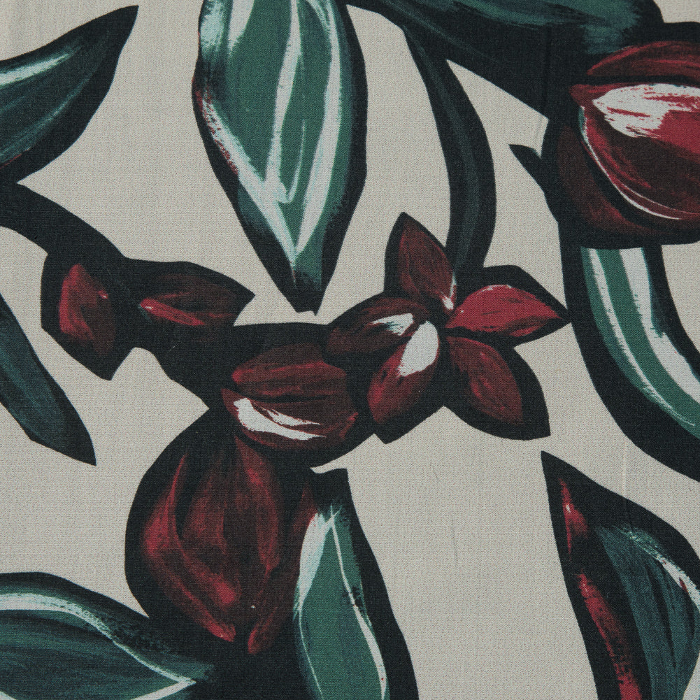 Mood Exclusive She Loves Me, She Loves Me Not Green and Red Cotton Poplin - Detail