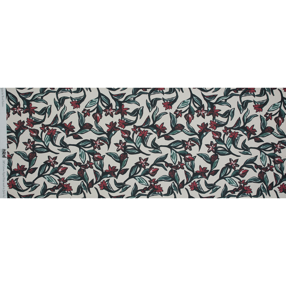 Mood Exclusive She Loves Me, She Loves Me Not Green and Red Cotton Poplin - Full