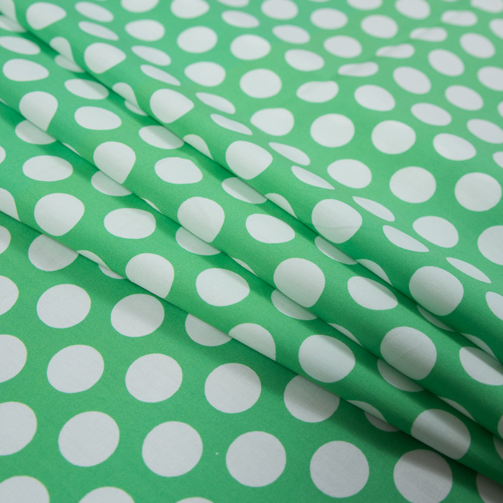 Mood Exclusive Dipping Dots Green Cotton Poplin - Detail