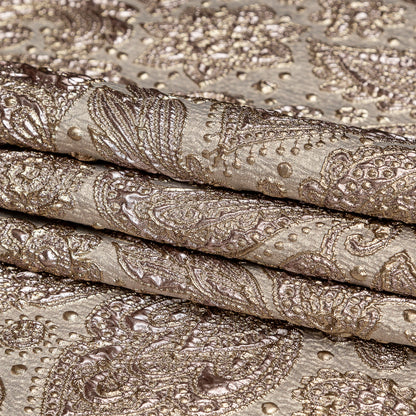 Gold and Rose Gold Luxury Paisley Metallic Brocade Folded
