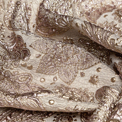Gold and Rose Gold Luxury Paisley Metallic Brocade Detail