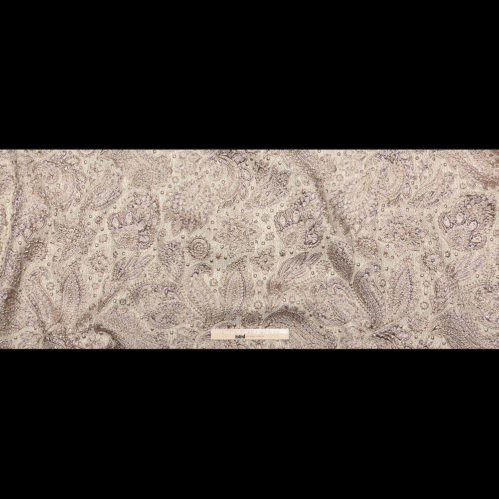 Gold and Rose Gold Luxury Paisley Metallic Brocade Full