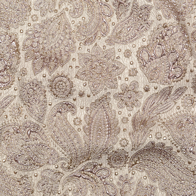 Gold and Rose Gold Luxury Paisley Metallic Brocade