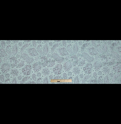 Rose Gold and Seafoam Luxury Paisley Metallic Brocade - Folded