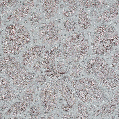 Rose Gold and Silver Luxury Paisley Metallic Brocade