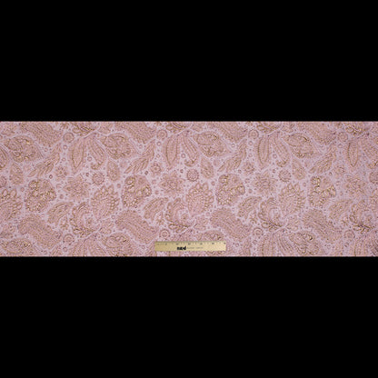 Pink and Gold Luxury Paisley Metallic Brocade - Folded
