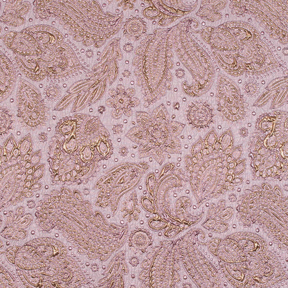 Pink and Gold Luxury Paisley Metallic Brocade