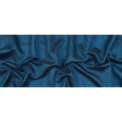 Metallic Blue and Black Cheetah Spotted Luxury Brocade - Folded
