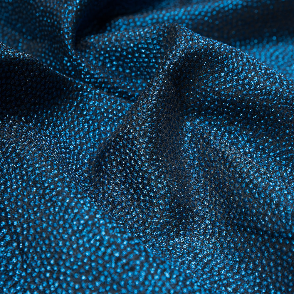 Metallic Blue and Black Cheetah Spotted Luxury Brocade - Full