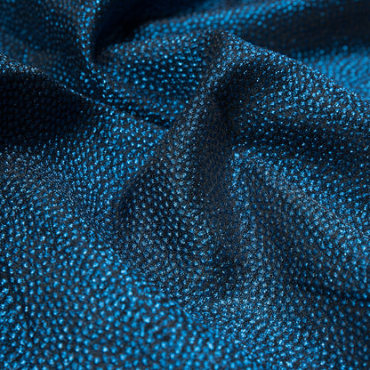 Metallic Blue and Black Cheetah Spotted Luxury Brocade - Full